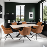 Stylish Tan PU Dining Armchair for Modern Homes