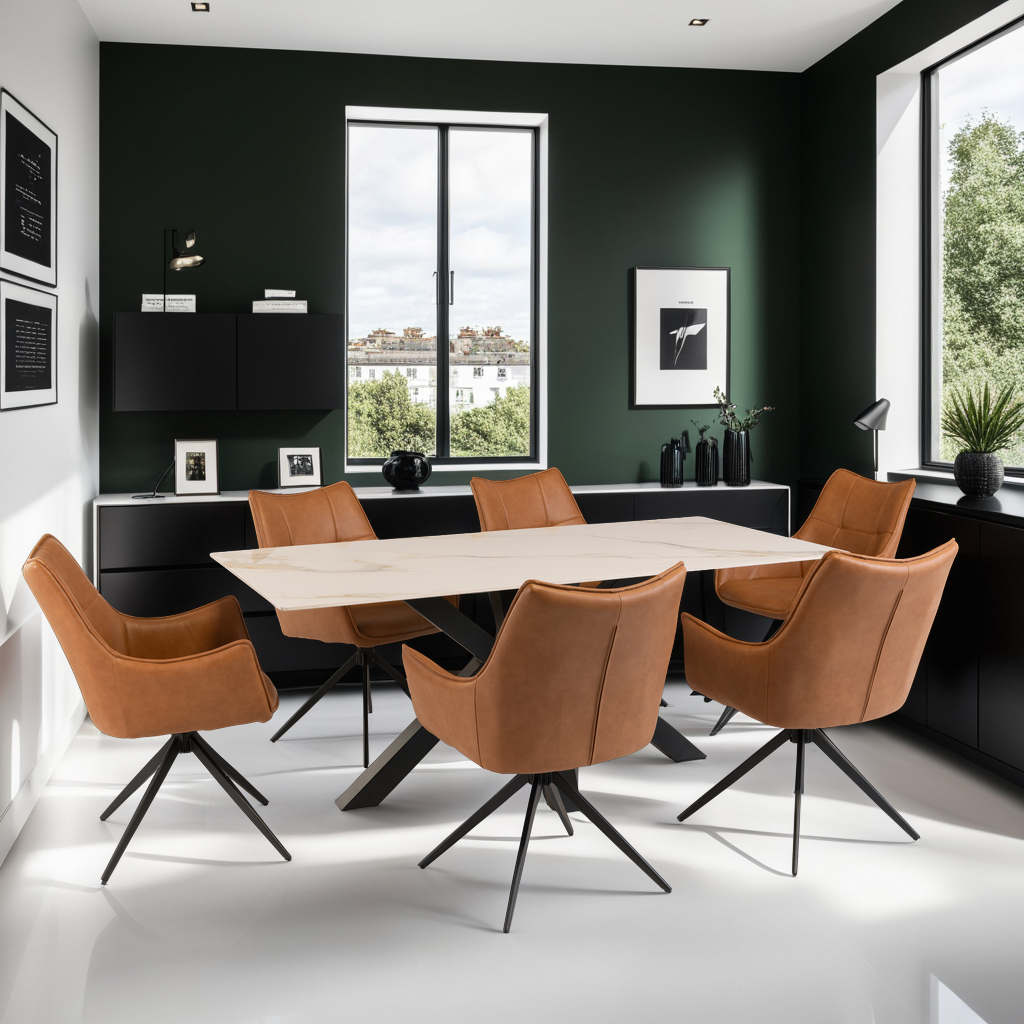 Stylish Tan PU Dining Armchair for Modern Homes