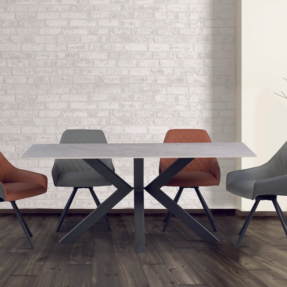 1.8m Grey Wooden Dining Table for Modern Home Elegance