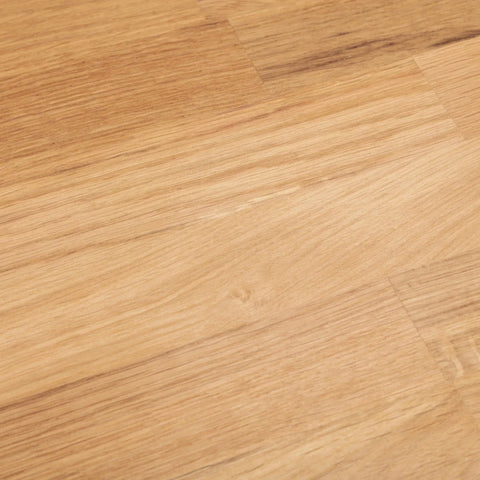 Oak console table surface close-up showing natural wood grain and smooth finish