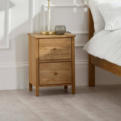 Coxmoor 2 Drawer Bedside - Light Brown - COX302