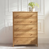 Coxmoor 5 Drawer Wide Chest - Light Brown - COX304