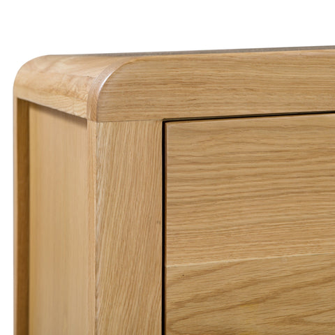 Curve 3 Drawer Bedside - Light Brown - CUR201