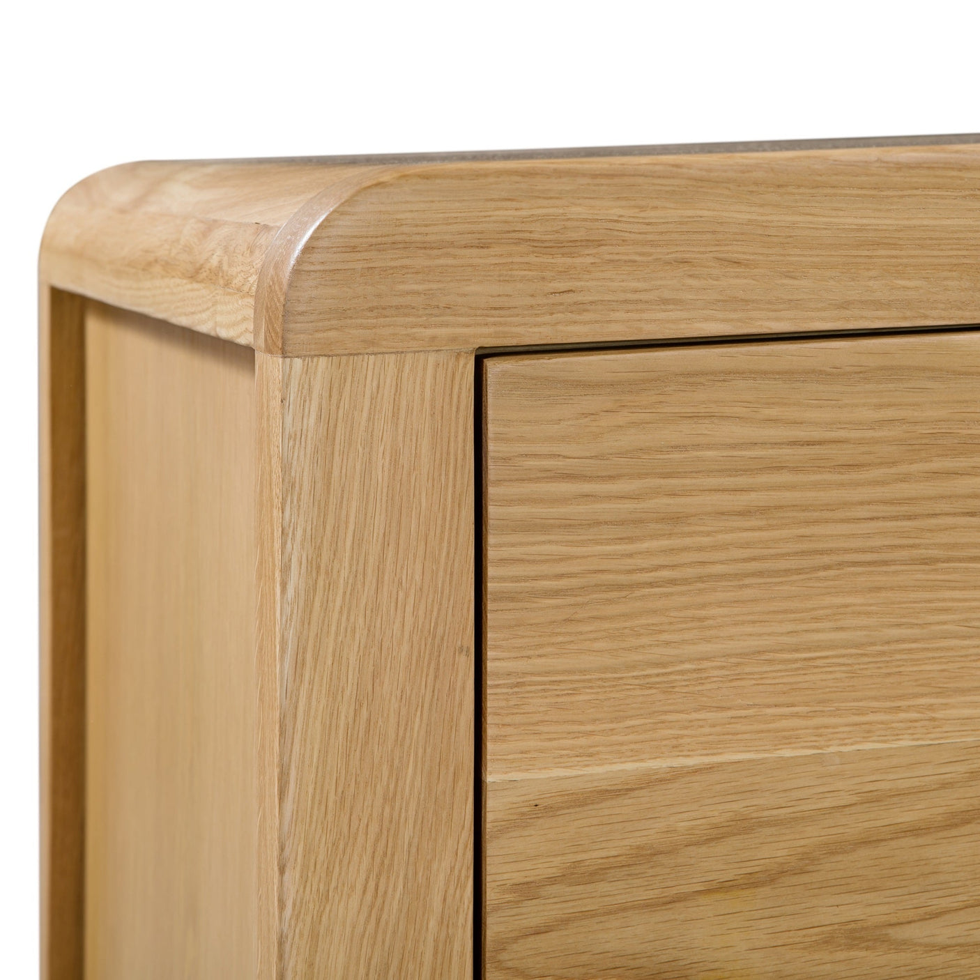 Curve 3 Drawer Bedside - Light Brown - CUR201