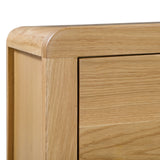 Curve 3 Drawer Bedside - Light Brown - CUR201