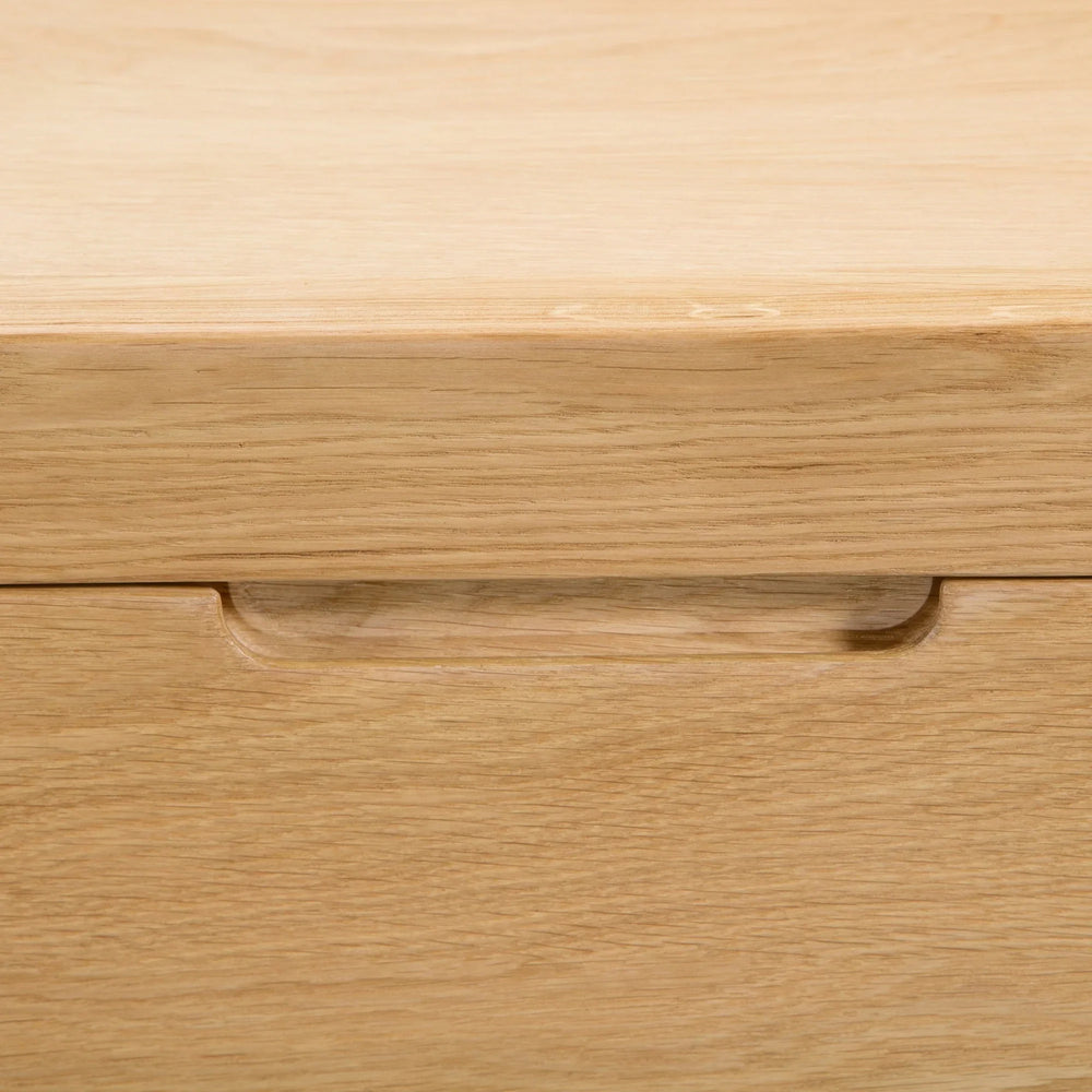 Curve 3 Drawer Bedside - Light Brown - CUR201