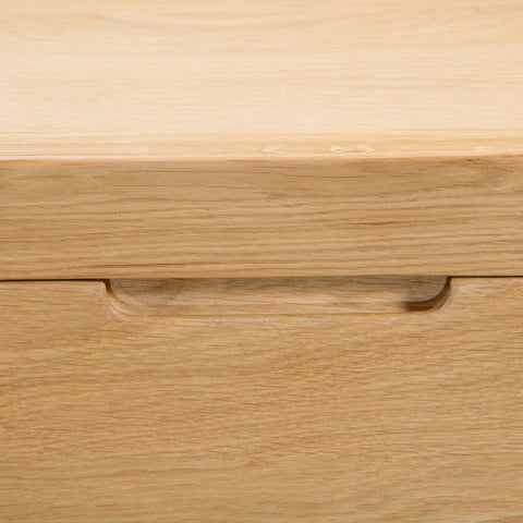 Curve 3 Drawer Bedside - Light Brown - CUR201