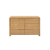 Curve 6 Drawer Wide Chest - Light Brown - CUR204