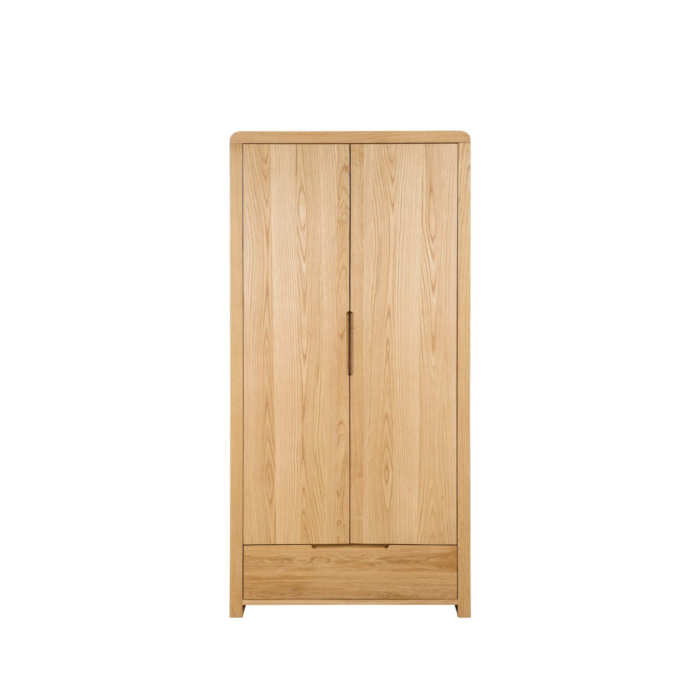 Curve 2 Door 1 Drawer Wardrobe - Light Brown - CUR205
