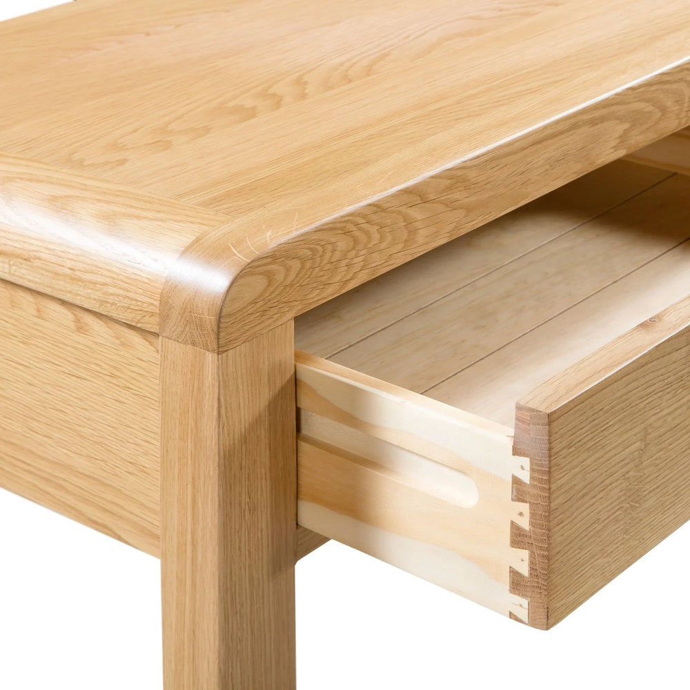 Curve 2 Drawer Dressing Table And Stool - Light Brown - CUR206