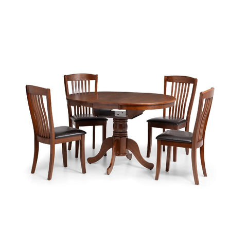 Canterbury Round To Oval Extending Table - Dark Brown - CAN007