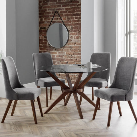 Chelsea 120cm Round Glass Table - Dark Brown - CHE101