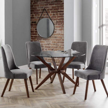 Chelsea 120cm Round Glass Table - Dark Brown - CHE101