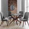 Chelsea 120cm Round Glass Table - Dark Brown - CHE101