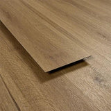 Chestnut effect laminate flooring plank with wood grain texture, close-up angle