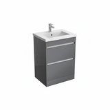 Anthracite floor standing bathroom vanity unit with twin drawer storage | Home Centre Direct UK