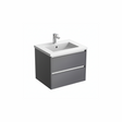 Anthracite wall hung bathroom vanity unit with contemporary two drawer design | Home Centre Direct UK