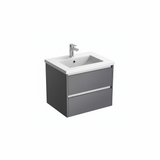 Anthracite wall hung bathroom vanity unit with contemporary two drawer design | Home Centre Direct UK