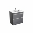 Anthracite floor standing bathroom vanity unit with twin drawer storage | Home Centre Direct UK