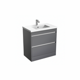 Anthracite floor standing bathroom vanity unit with twin drawer storage | Home Centre Direct UK