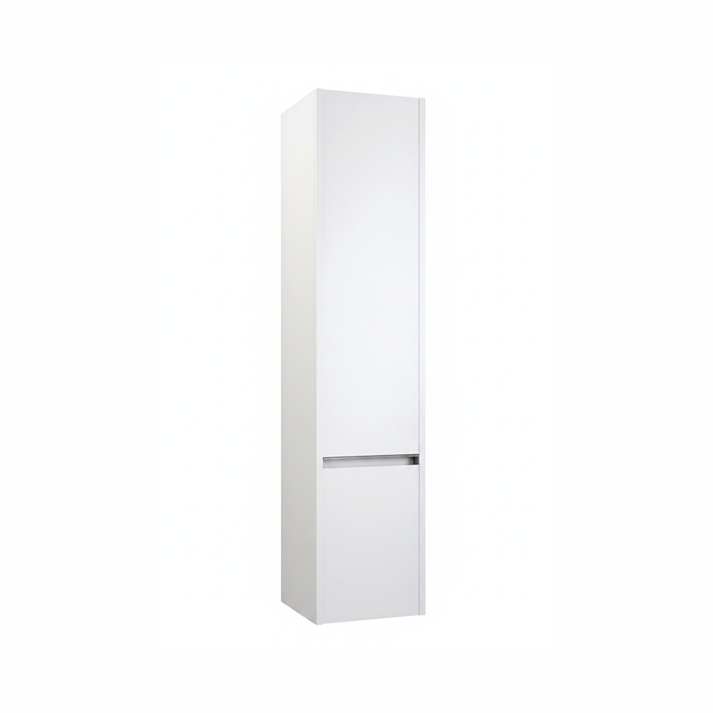 White bathroom tall storage cabinet with contemporary double door design | Home Centre Direct UK