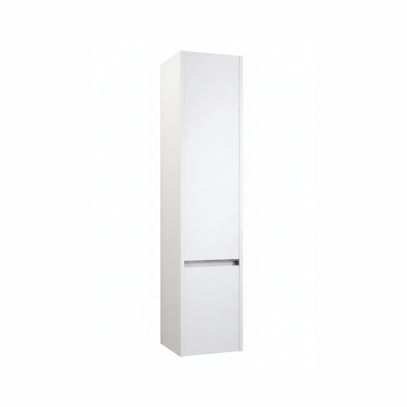 White bathroom tall storage cabinet with contemporary double door design | Home Centre Direct UK