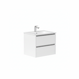 White wall hung bathroom vanity unit with twin drawer storage and clean modern finish | Home Centre Direct UK