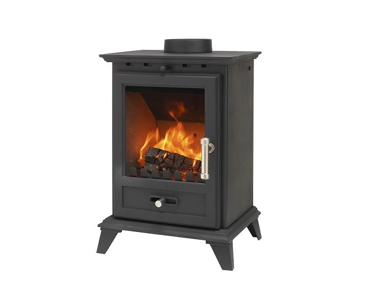Close-up of Classic 5 Eco stove showing controls and finish