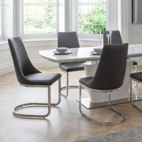 Como Cantilever Dining Chair (Set of 2) - Grey - COM103