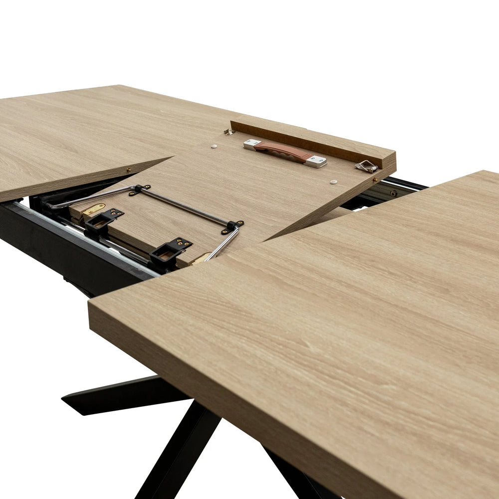 Light Oak 1.6m Extending Dining Table with 0.4m Leaf Insert