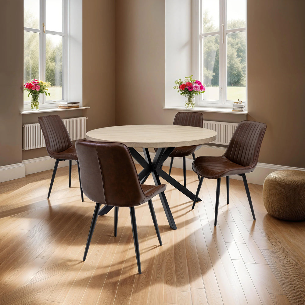Light Oak 1.2m Round Dining Table - Stylish and Modern Design