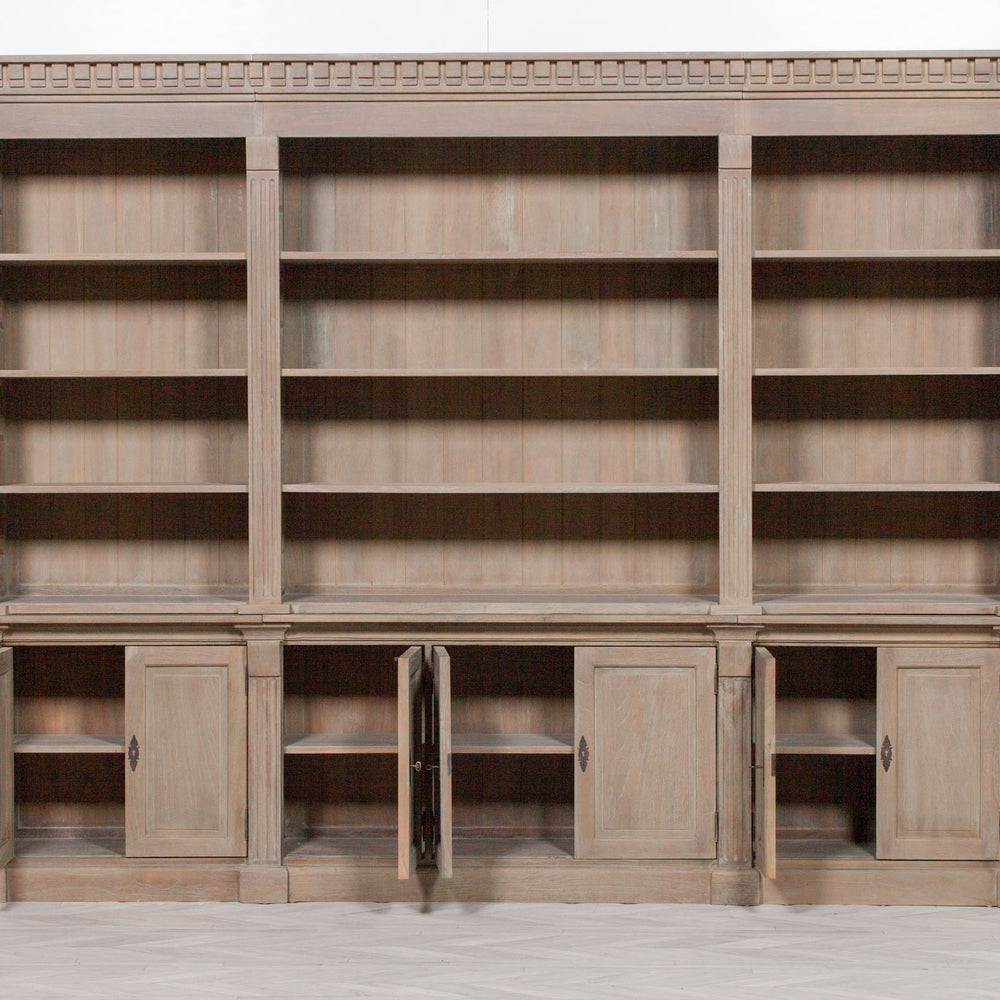 Extra Large Wooden Triple Bookcase