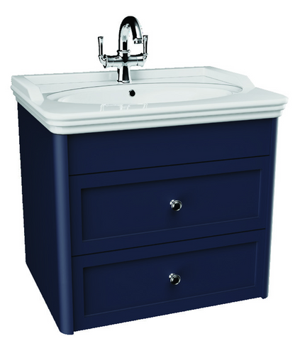 Devon 600mm 2 Drawer Wall Hung Unit Midnight Blue