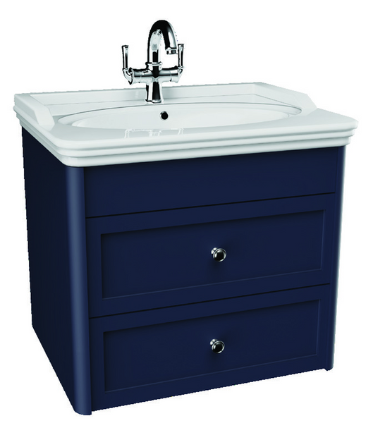 Devon 600mm 2 Drawer Wall Hung Unit Midnight Blue