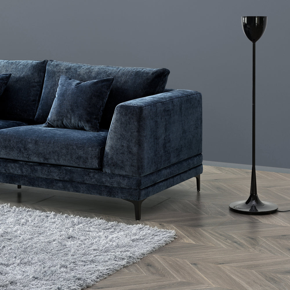 Aluxo Lenox Sofa Range in Aegean Blue Velvet