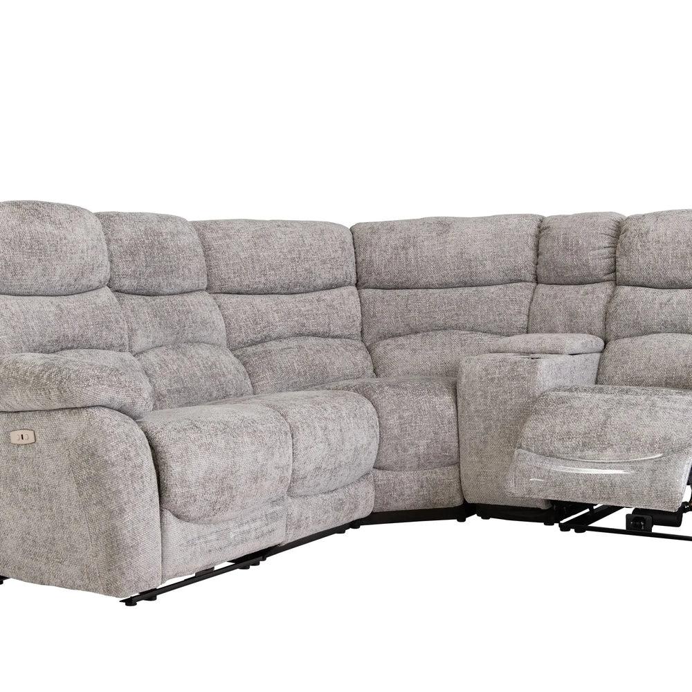 Layla Chanel Fabric Recliner Corner Sofa with USB