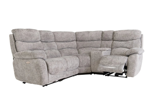 Layla Chanel Fabric Recliner Corner Sofa with USB