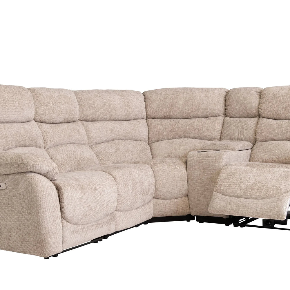 Layla Chanel Fabric Recliner Corner Sofa with USB