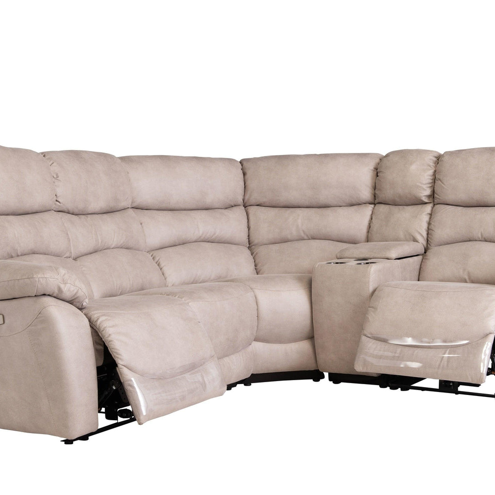 Layla Soft-Touch Fabric Recliner Corner Sofa with USB
