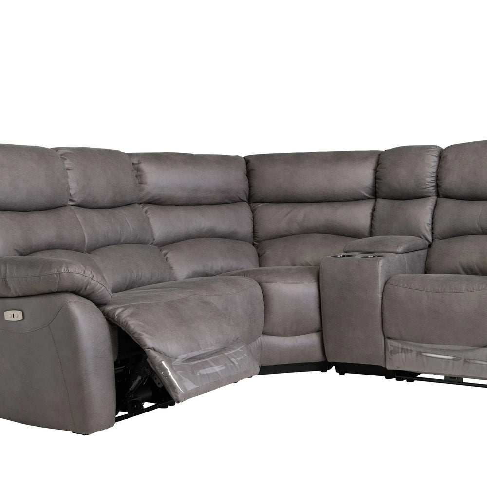 Layla Soft-Touch Fabric Recliner Corner Sofa with USB