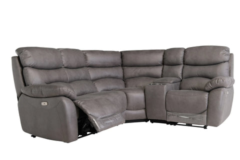Layla Soft-Touch Fabric Recliner Corner Sofa with USB