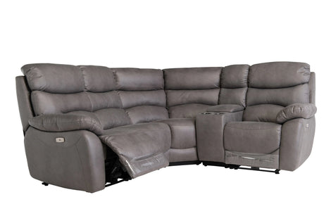 Layla Soft-Touch Fabric Recliner Corner Sofa with USB