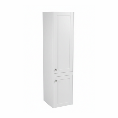 Chalk white bathroom storage cabinet with two door design and classic shaker styling | Home Centre Direct UK