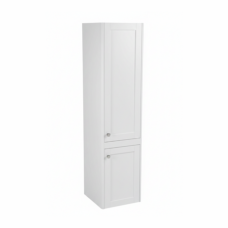 Chalk white bathroom storage cabinet with two door design and classic shaker styling | Home Centre Direct UK