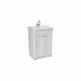 Chalk white floor standing bathroom vanity unit with double door storage and classic styling | Home Centre Direct UK