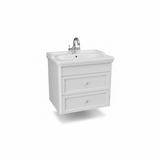 Chalk white wall hung bathroom vanity unit with two drawer storage and contemporary design | Home Centre Direct UK