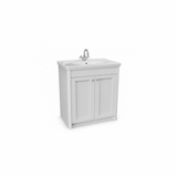 Chalk white floor standing bathroom vanity unit with double door storage and classic styling | Home Centre Direct UK