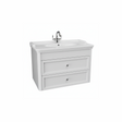Chalk white wall hung bathroom vanity unit with two drawer storage and contemporary design | Home Centre Direct UK