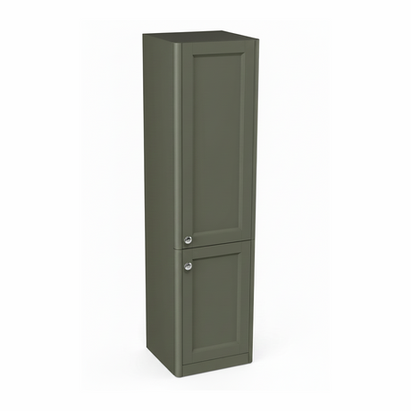 Forest green tall bathroom storage cabinet with two door design and contemporary styling | Home Centre Direct UK
