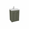 Forest green floor standing bathroom vanity unit with two door storage and classic styling | Home Centre Direct UK